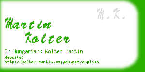 martin kolter business card